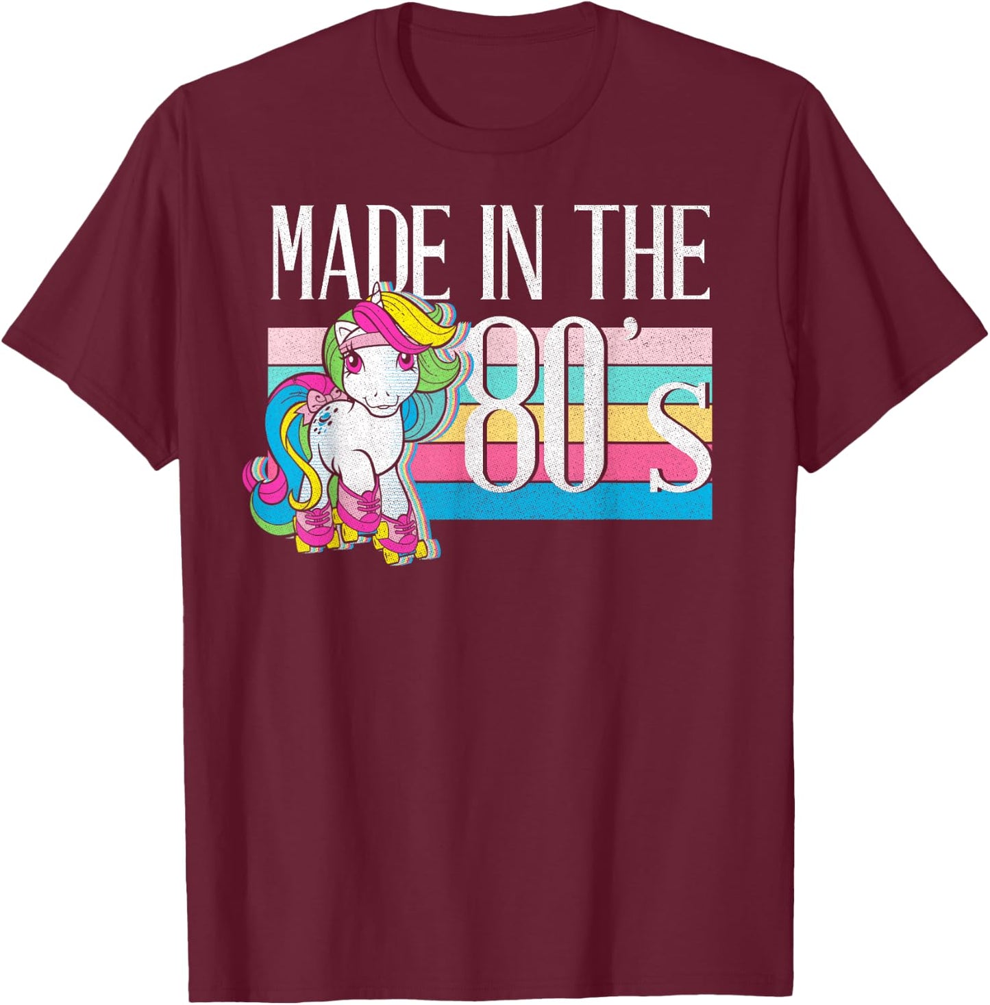 My Little Pony Moonstone Made in The 80's Retro Skater T-Shirt - T-Shirt | Maroon