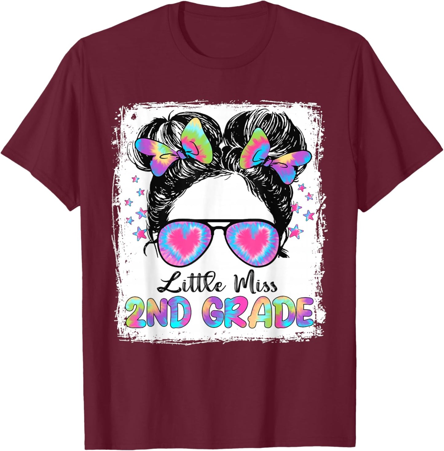 Little Miss Second Grade Girl Back To School Shirt 2nd Grade T-Shirt - T-Shirt | Maroon