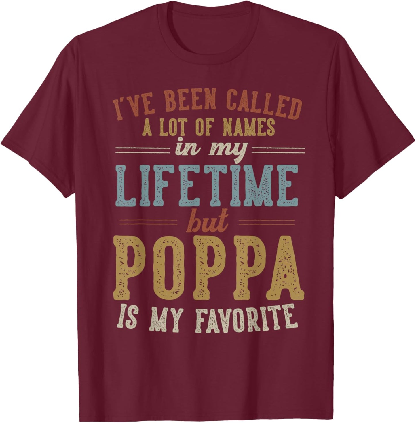 Poppa Is My Favorite Name - Father's Day Poppa T-Shirt - T-Shirt | Maroon