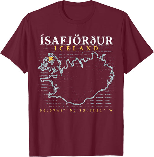 Iceland Isafjordur T-Shirt - T-Shirt | Maroon