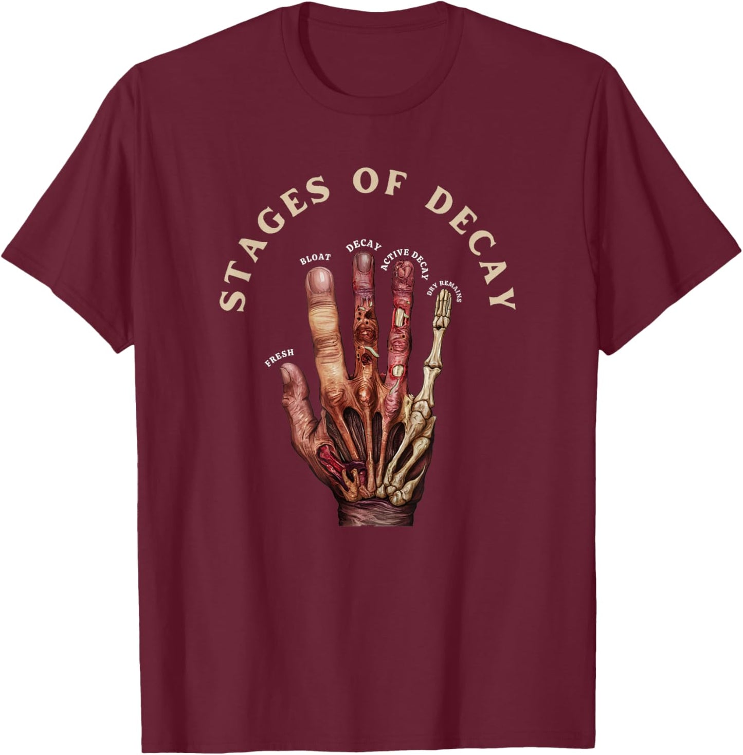 Autopsy Technician Forensic Anthropology Stages of Decay T-Shirt - T-Shirt | Maroon