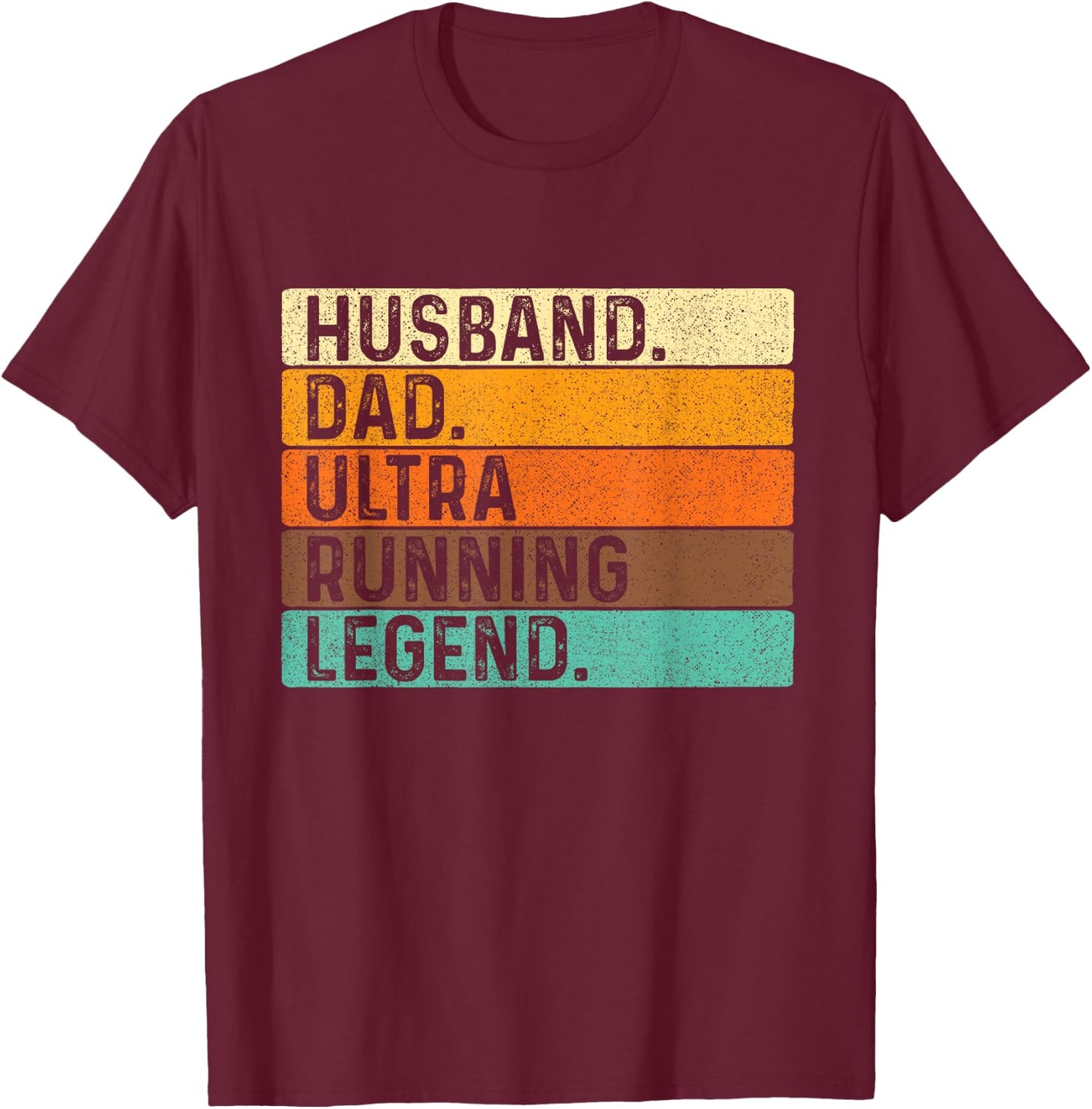 Husband Dad Ultra Running - Ultramarathon Mountain Runner T-Shirt - T-Shirt | Maroon