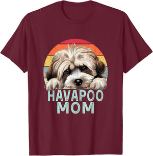 Havapoo Dog Mom Retro Vintage Funny My Dogs Are My Cardio T-Shirt - T-Shirt | Maroon