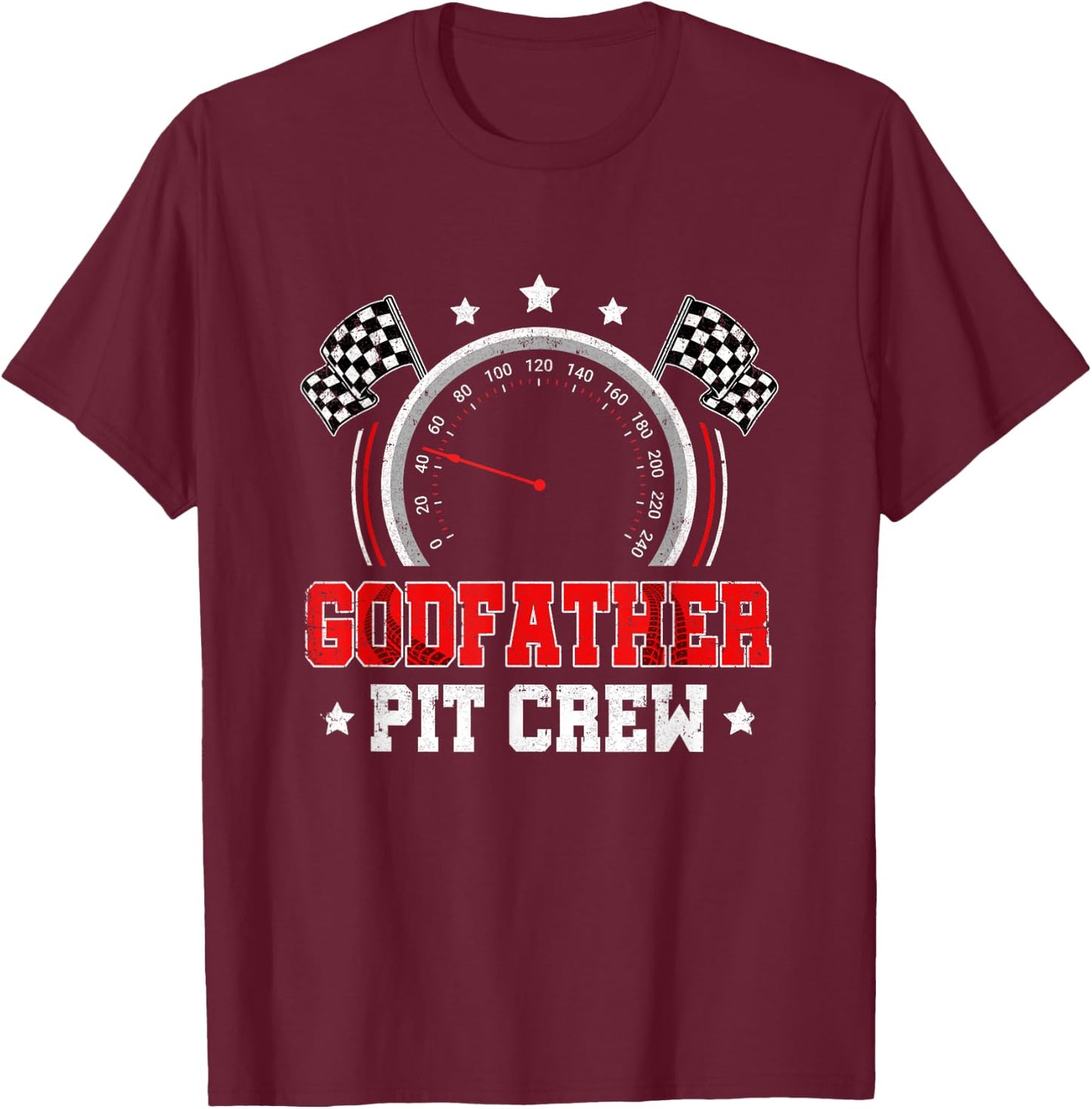 Godfather Pit Crew Race Car Birthday Party Racing Family T-Shirt - T-Shirt | Maroon