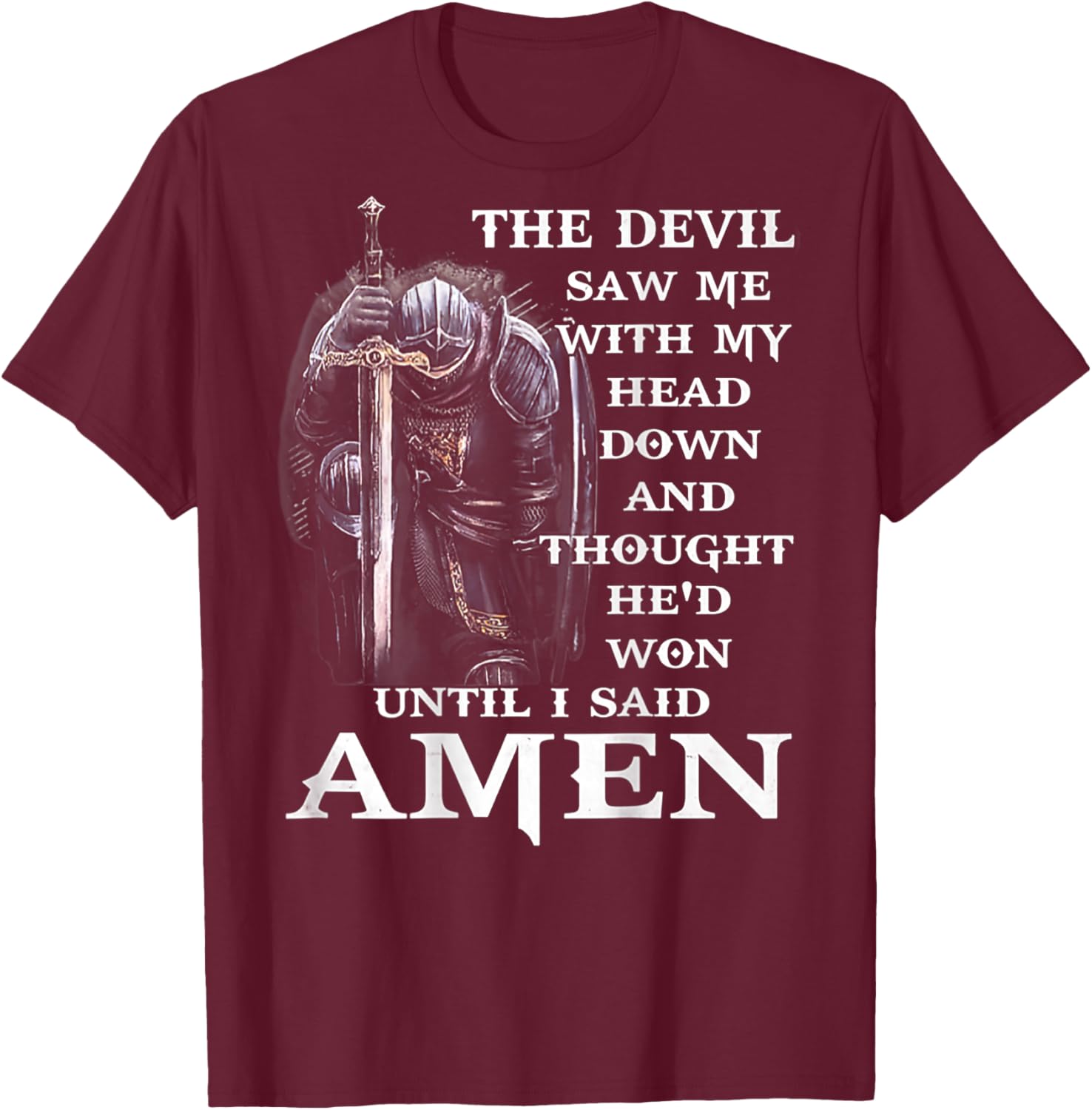 Jesus The Devil Saw Me With My Head Down (auf der Rückseite) T-Shirt - T-Shirt | Maroon