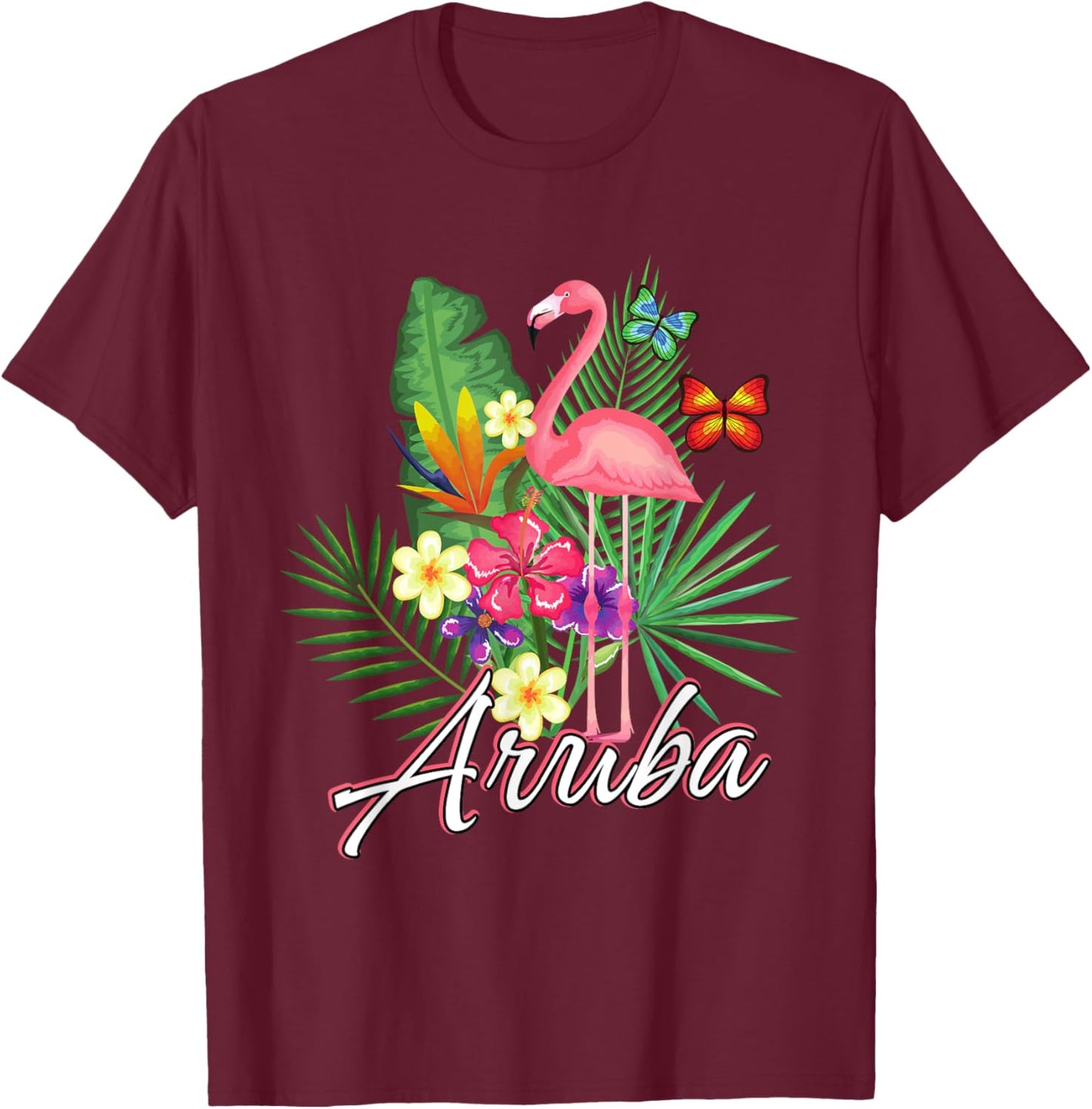 Flamingo Aruba Souvenir / Aruba T-Shirt - T-Shirt | Maroon