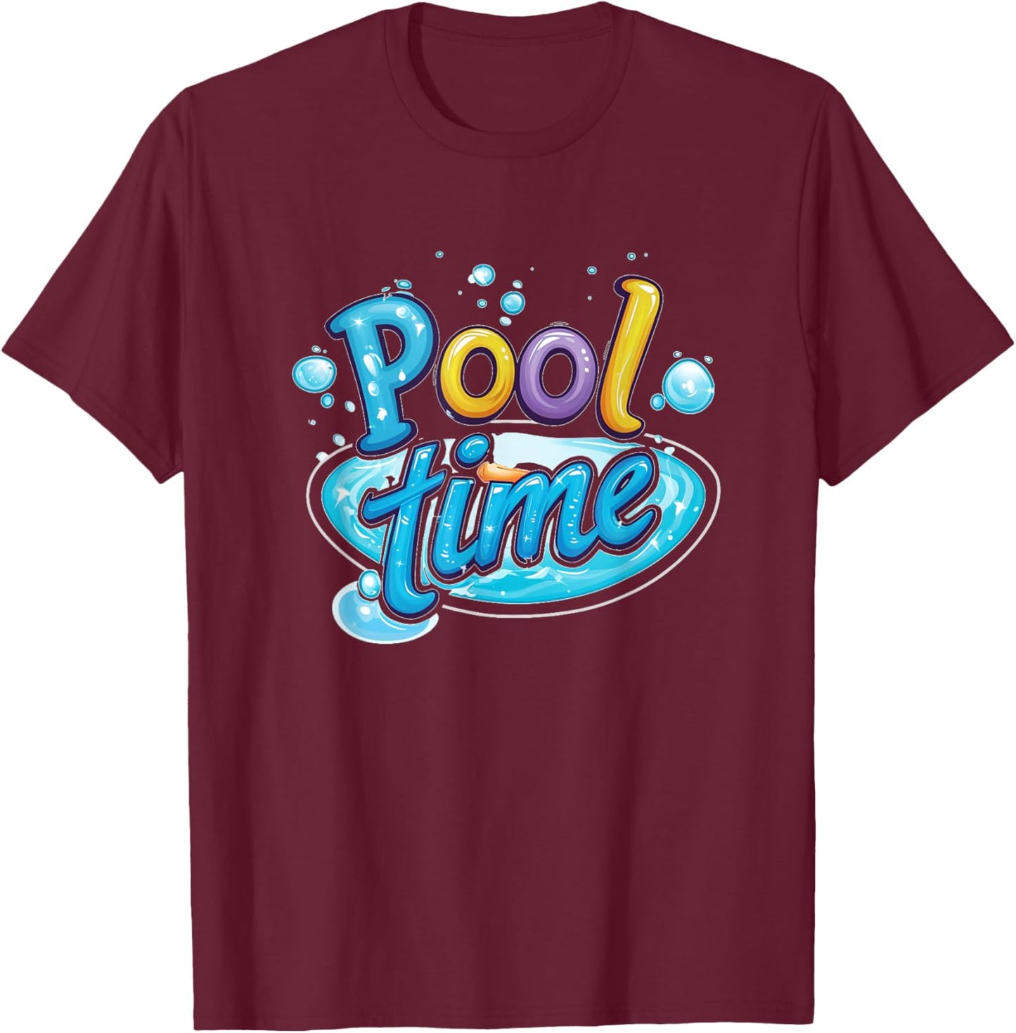 Cool pool time party outfit for kids and adults T-Shirt - T-Shirt | Maroon