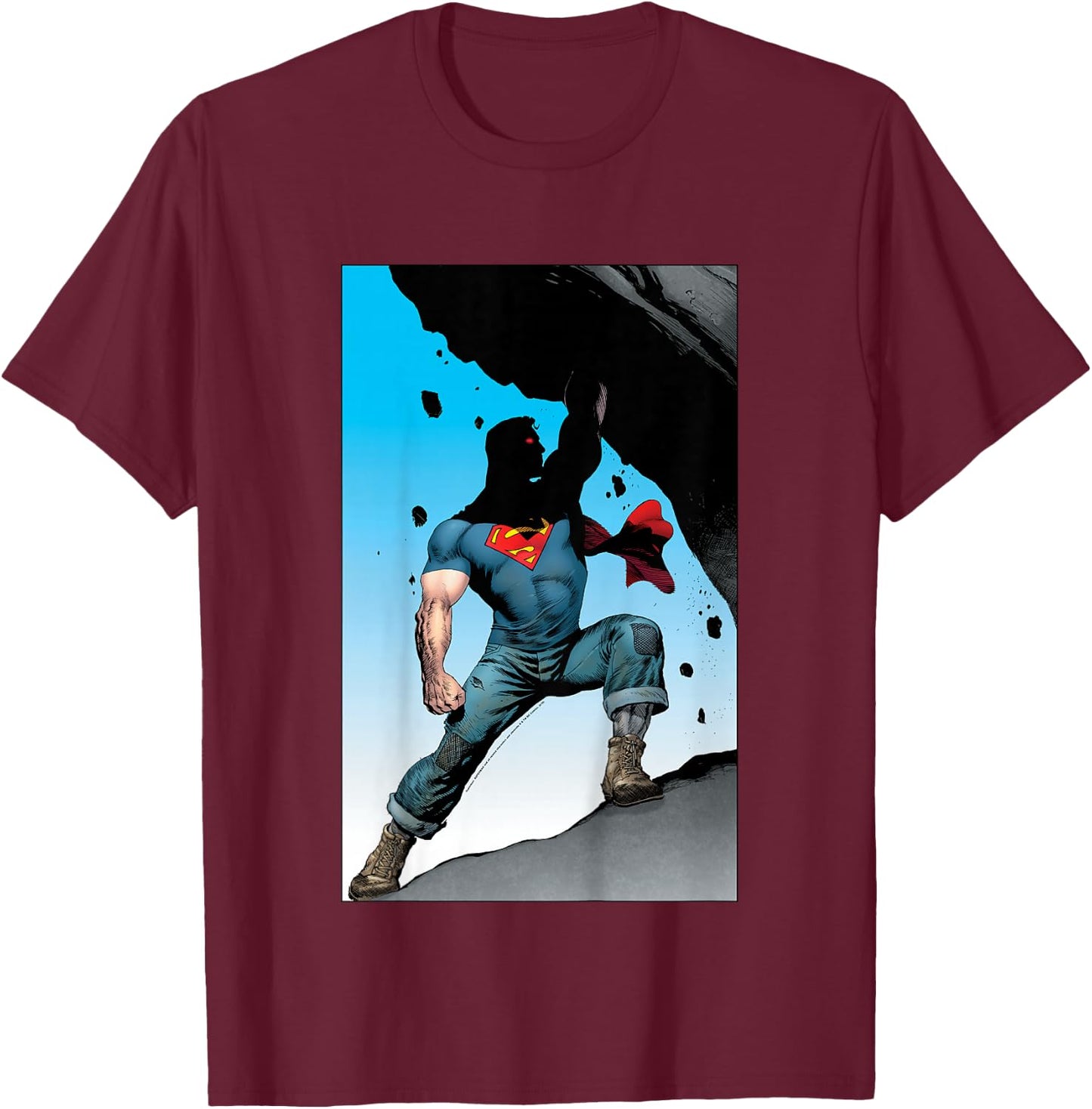 Kids DC Comics Superman Power Lift Comic Poster T-Shirt - T-Shirt | Maroon