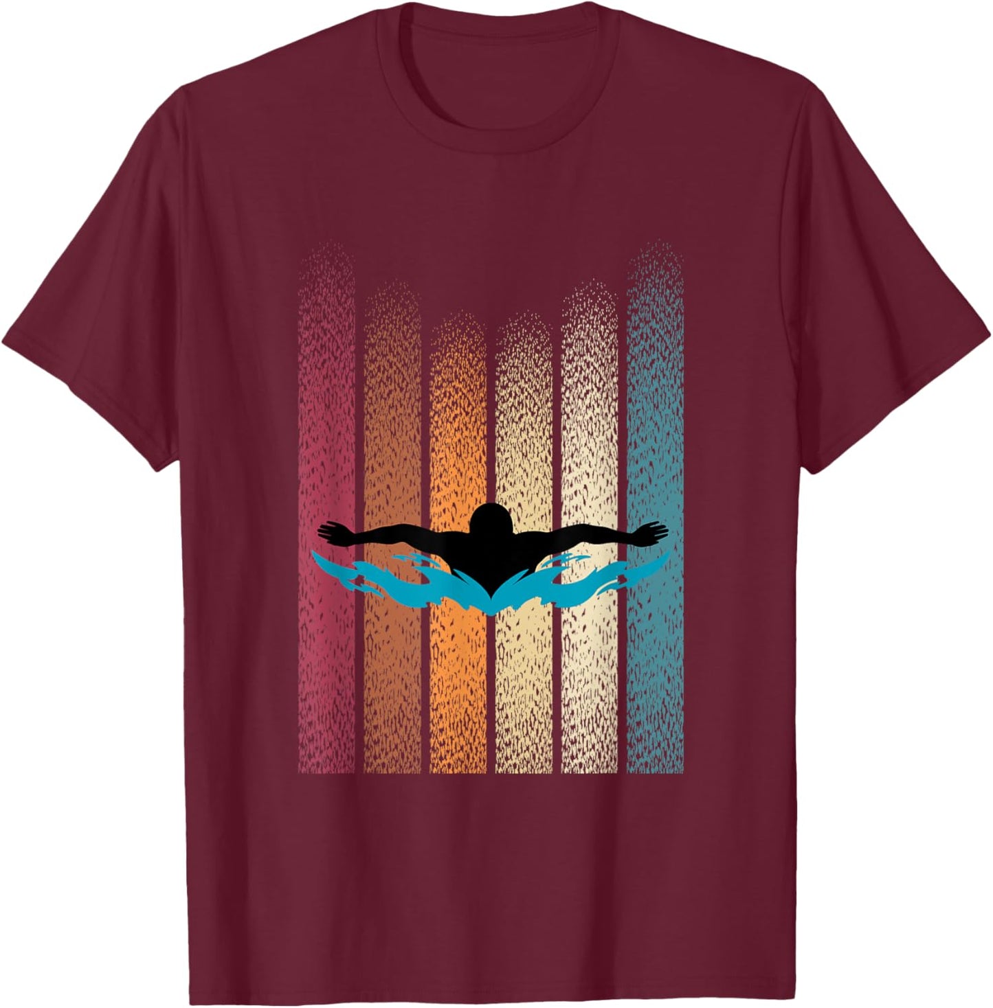 Swimming Retro Swimmer Competitive Swimmer Master Swimmer T-Shirt - T-Shirt | Maroon