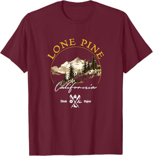 Lone Pine Retro Vintage Apparel - Lone Pine Souvenir T-Shirt - T-Shirt | Maroon