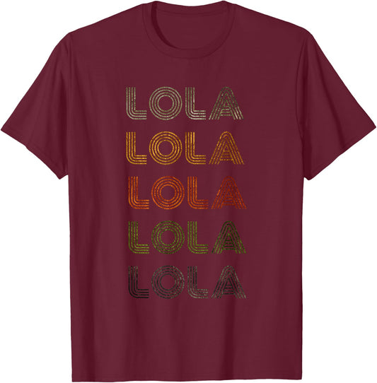 Love Heart Lola Grunge/Vintage Style Black Lola T-Shirt - T-Shirt | Maroon