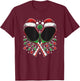 Christmas Pickleball Paddle with Santa Hat Xmas Lights T-Shirt - T-Shirt | Maroon