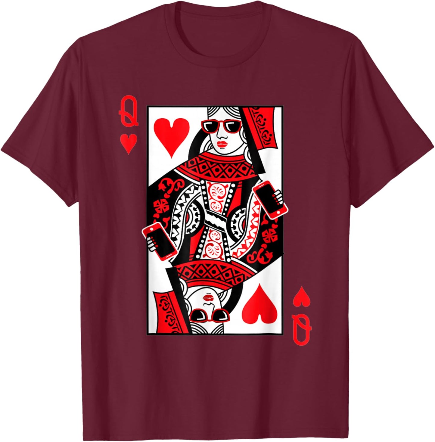 Queen of Hearts - Vintage Valentine's Day Costume T-Shirt - T-Shirt | Maroon
