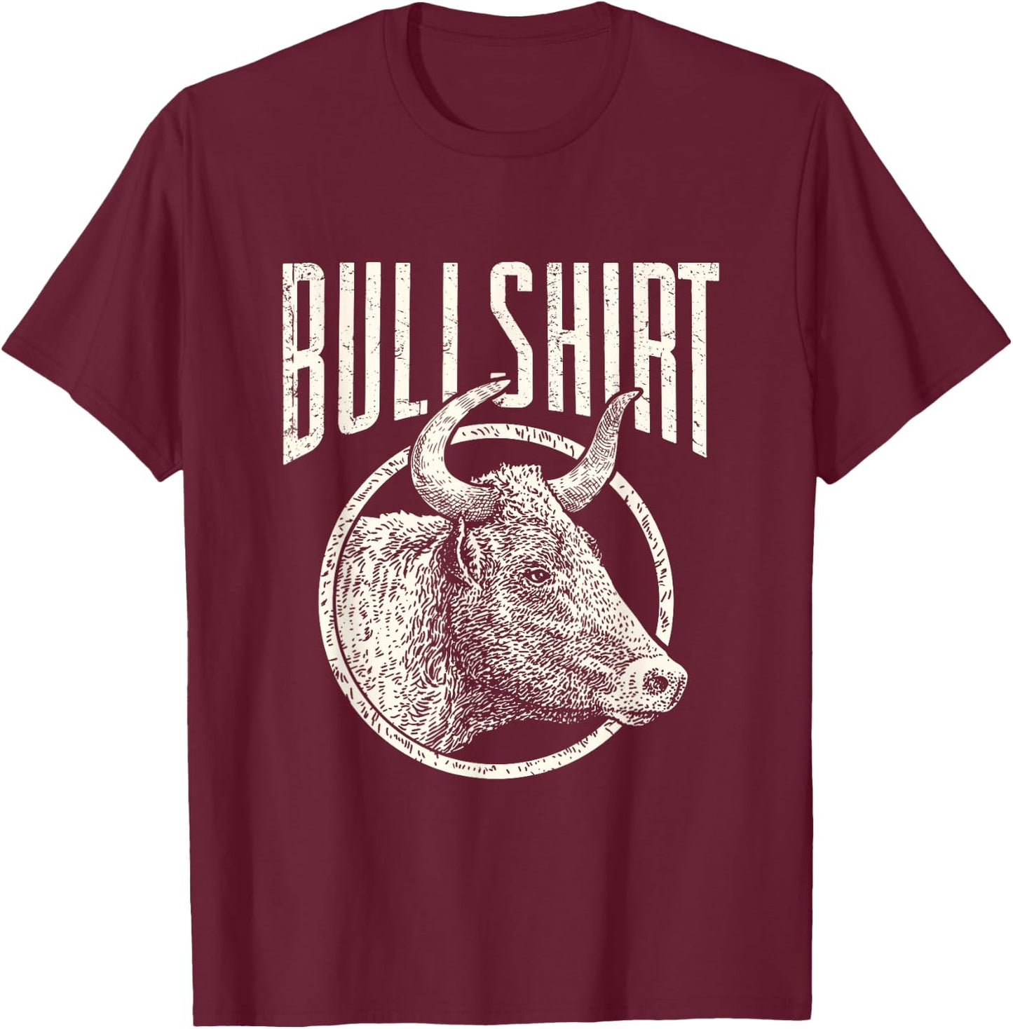 Funny This Is My Bull Shirt Casual Shirt T-Shirt - T-Shirt | Maroon