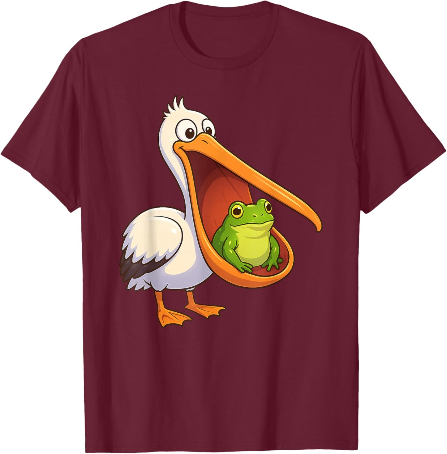 Funny Frog Pelican Animal Lover Boys Girls Kids T-Shirt - T-Shirt | Maroon