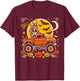 Monster Truck Halloween Jack O Lantern Moon Pumpkin Skeleton T-Shirt - T-Shirt | Maroon