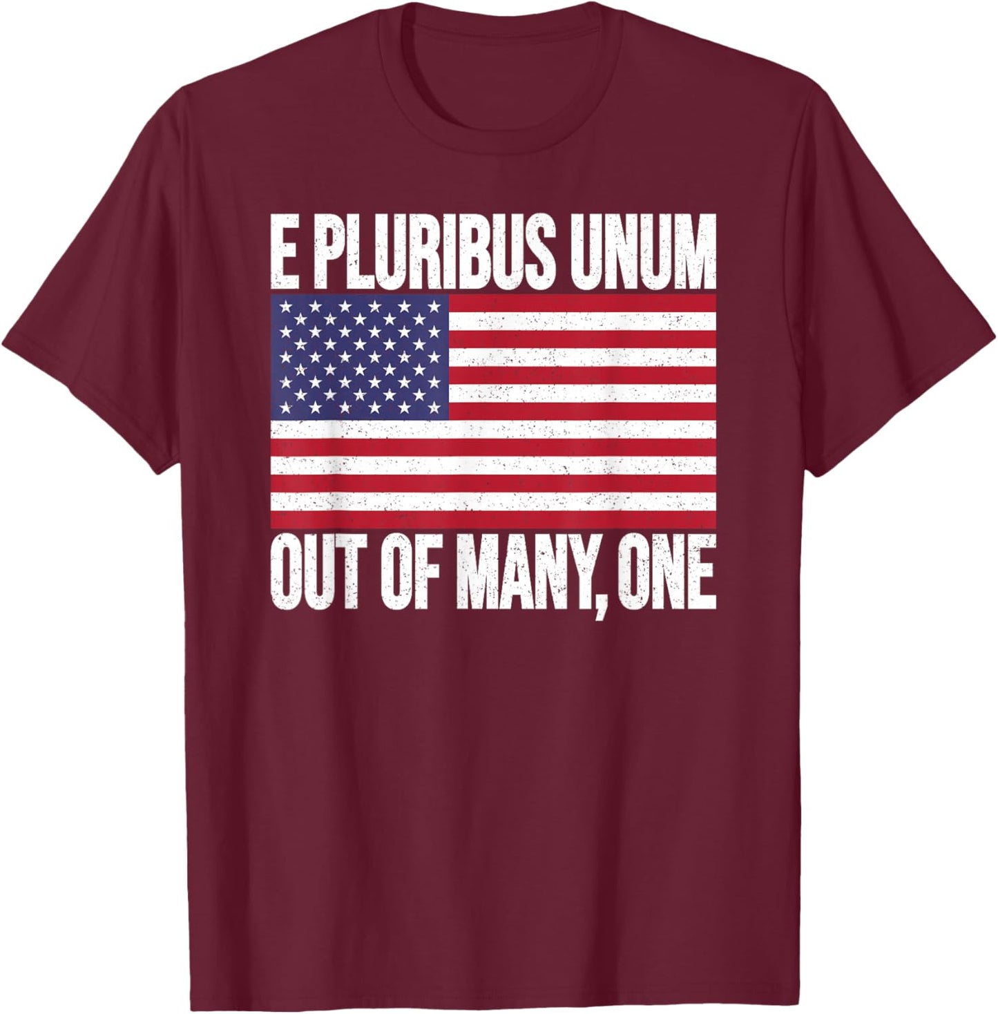 E Pluribus Unum Usa Flag T-Shirt - T-Shirt | Maroon