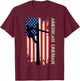 American Lineman USA vintage Flag Pride Patriotic Lineman T-Shirt - T-Shirt | Maroon