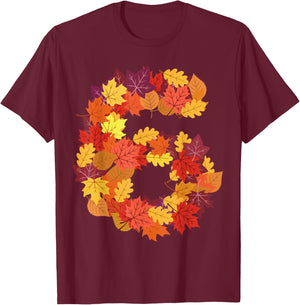 Number 6 6th Birthday Six Thanksgiving Fall Happy Birthday T-Shirt - T-Shirt | Maroon