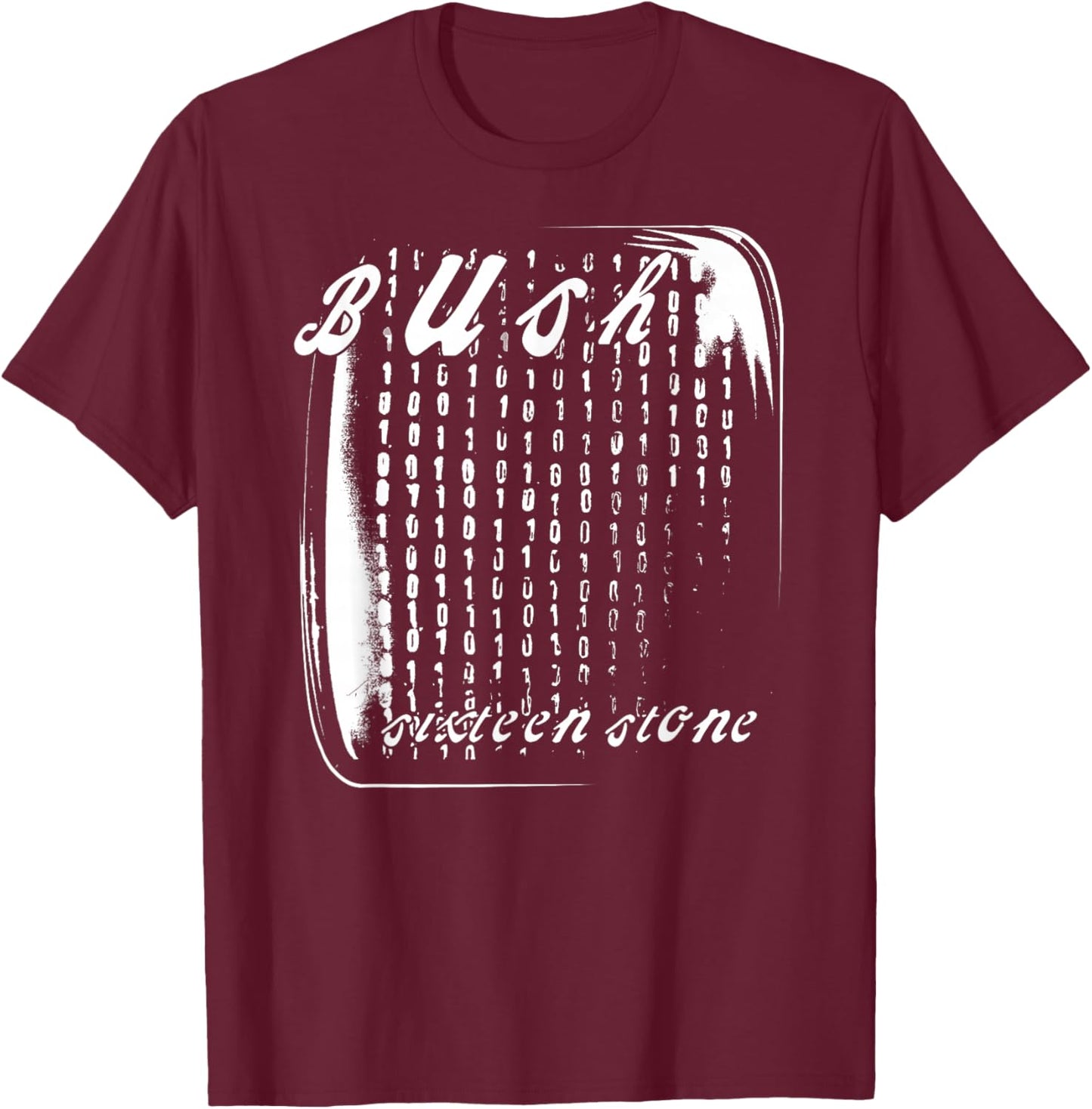 Bush – White Logo On Red T-Shirt - T-Shirt | Maroon