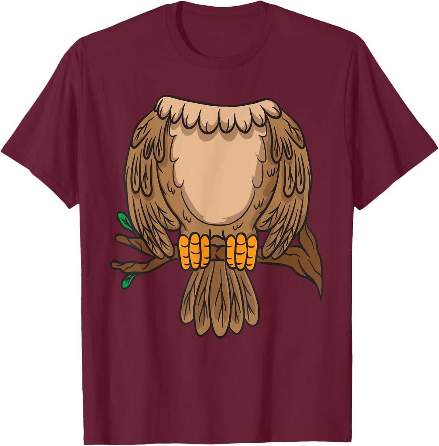 Funny Headless Owl Halloween Night Bird Costume Easy Outfit T-Shirt - T-Shirt | Maroon