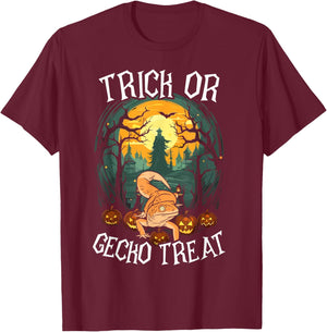 Gecko Halloween Scary Reptile Trick Or Treat Spooky Lizard T-Shirt - T-Shirt | Maroon