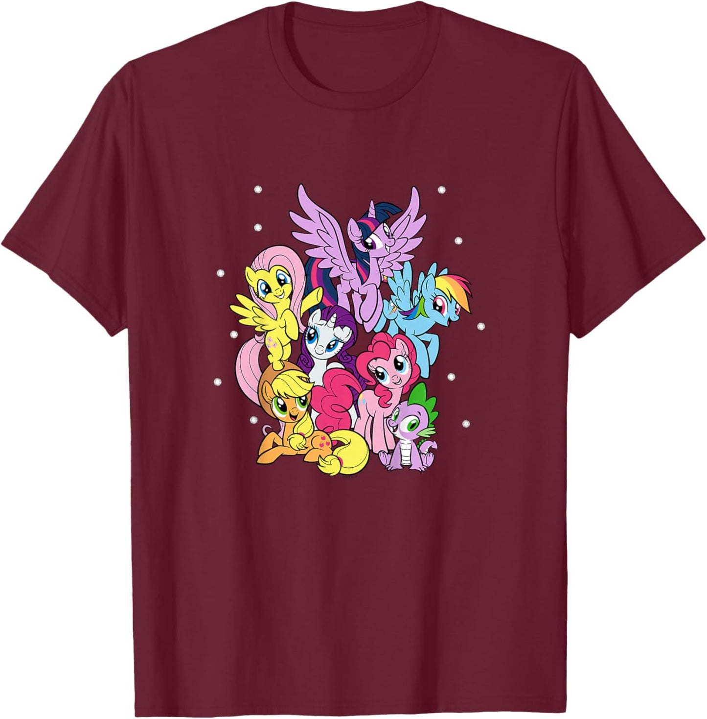 My Little Pony: Friendship Is Magic Main Cast Group Shot T-Shirt - T-Shirt | Maroon