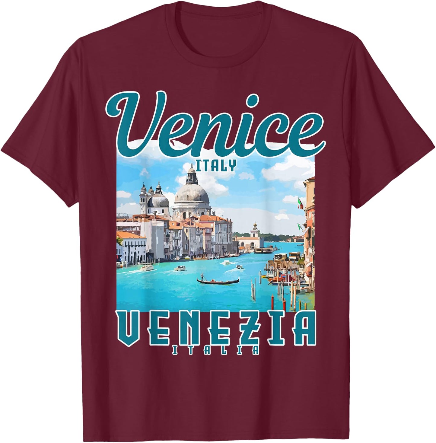 Venice Italy Venice Vintage Souvenir T-Shirt - T-Shirt | Maroon