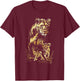 Lioness Cubs Hunting Team Lion Wildlife Sketch T-Shirt - T-Shirt | Maroon