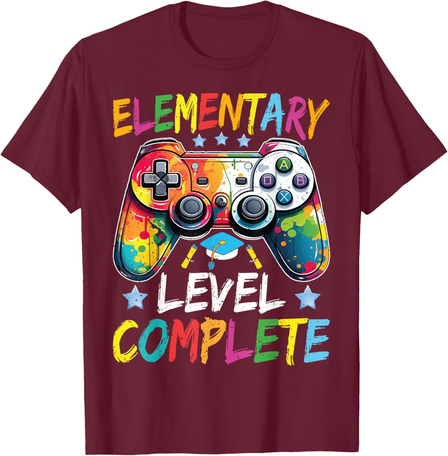 Elementary Level Complete Boys Graduation Last Day Of School T-Shirt - T-Shirt | Maroon