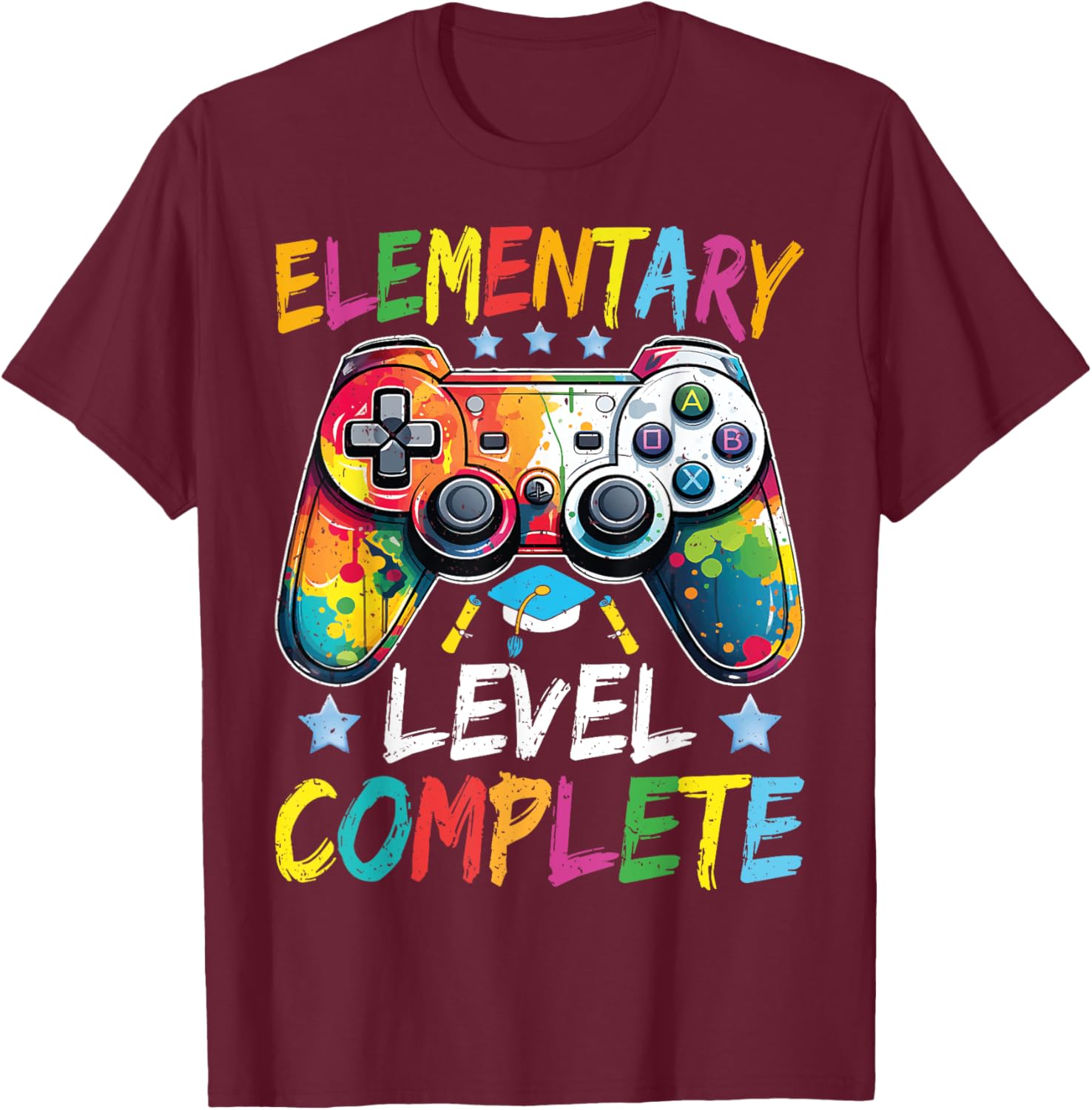 Elementary Level Complete Boys Graduation Last Day Of School T-Shirt - T-Shirt | Maroon