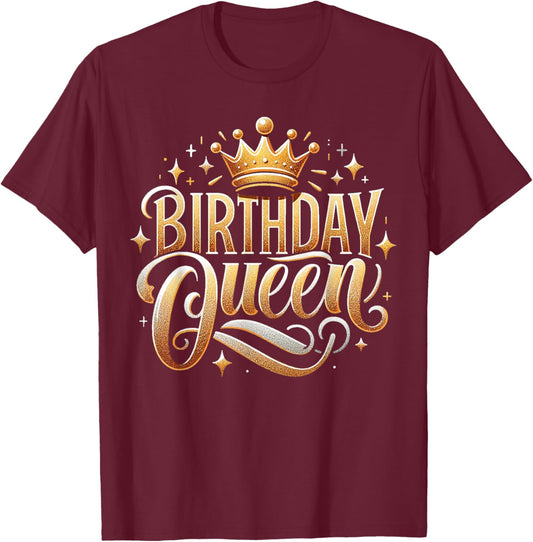 I'm the Birthday Queen Happy Birthday Girls Birthday T-Shirt - T-Shirt | Maroon