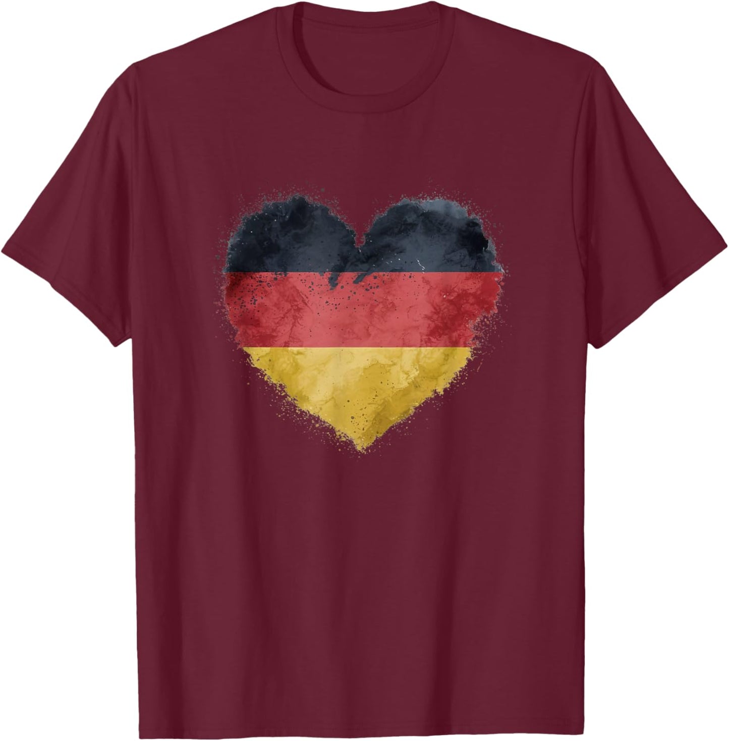 Leuchtendes Herz, deutsche Flagge, Farben, Deutschland-Fan T-Shirt - T-Shirt | Maroon