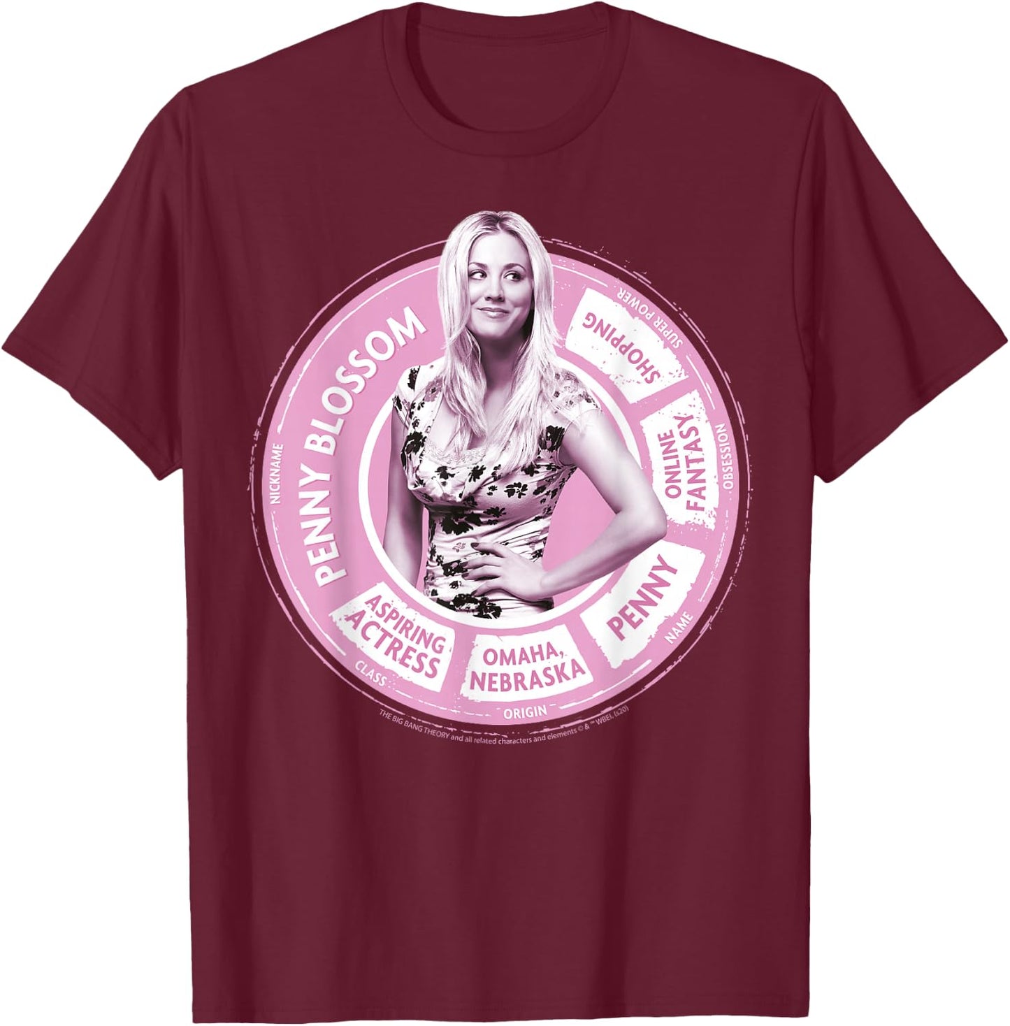 The Big Bang Theory Penny Statistics T-Shirt - T-Shirt | Maroon
