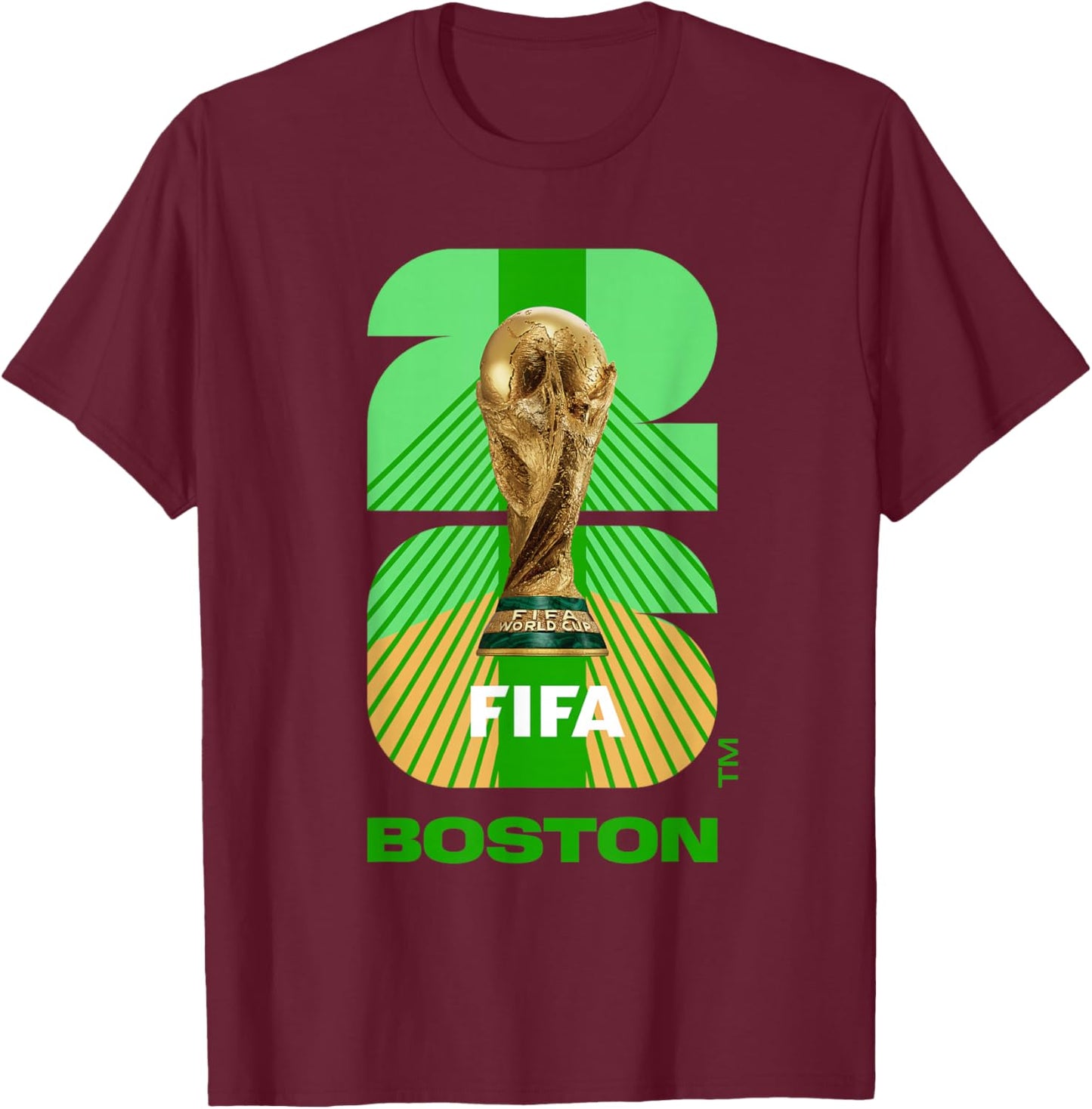 FIFA World CUP26 Boston Trophy Color T-Shirt - T-Shirt | Maroon