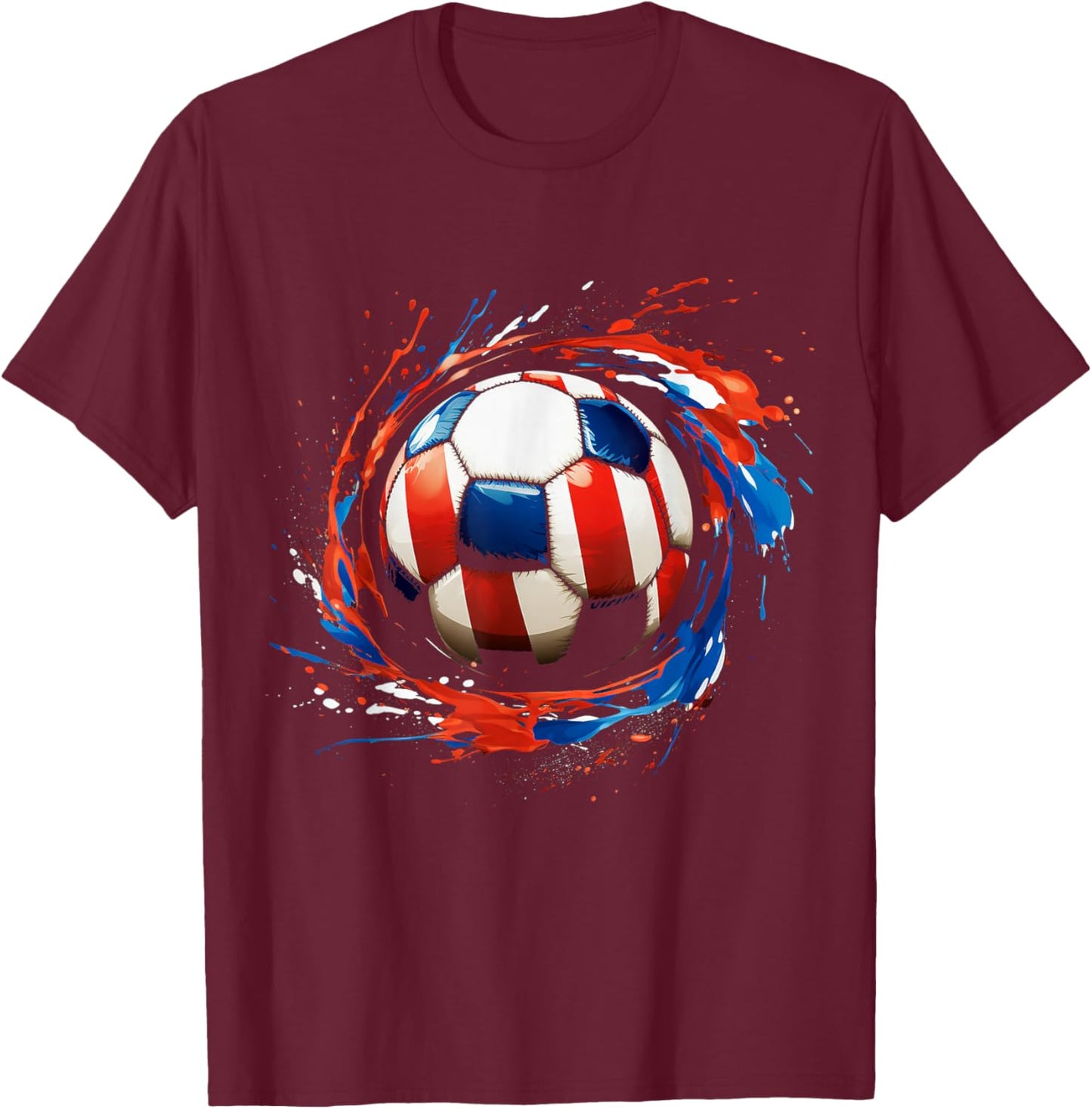 Soccer Football USA Flag Soccer Gift T-Shirt - T-Shirt | Maroon