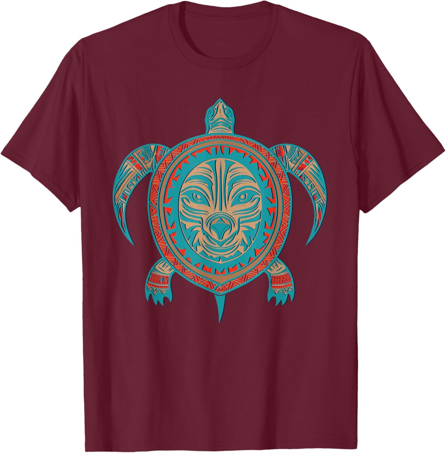 Native American Haida Turtle Indian Pride Tlingit Men Women T-Shirt - T-Shirt | Maroon