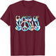 Pastel Tie Dye Peace Sign Hands | Senior Class of 2022 T-Shirt - T-Shirt | Maroon
