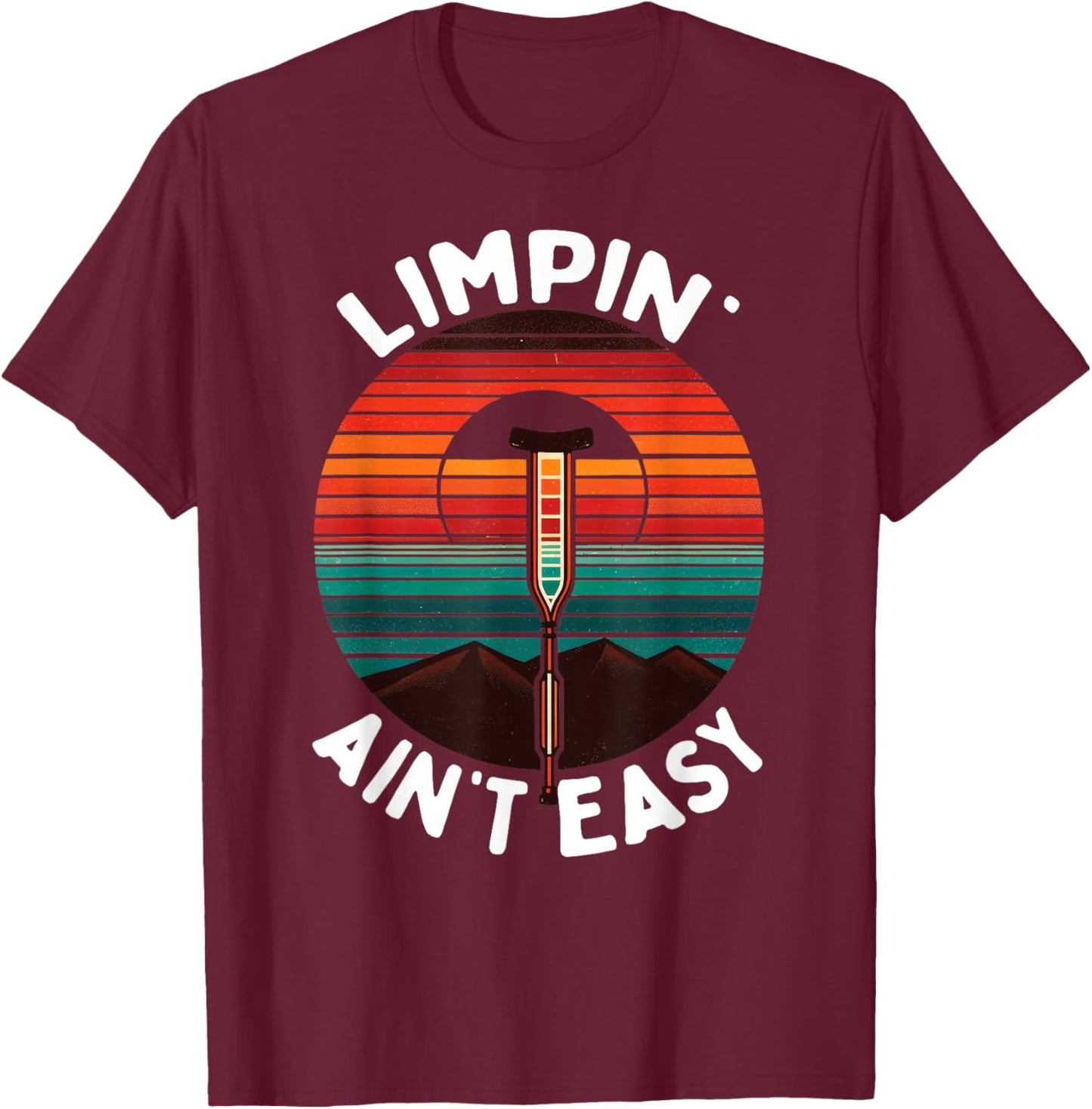 ACL Injury Rainbow Funny Torn ACL Vintage Art T-Shirt - T-Shirt | Maroon
