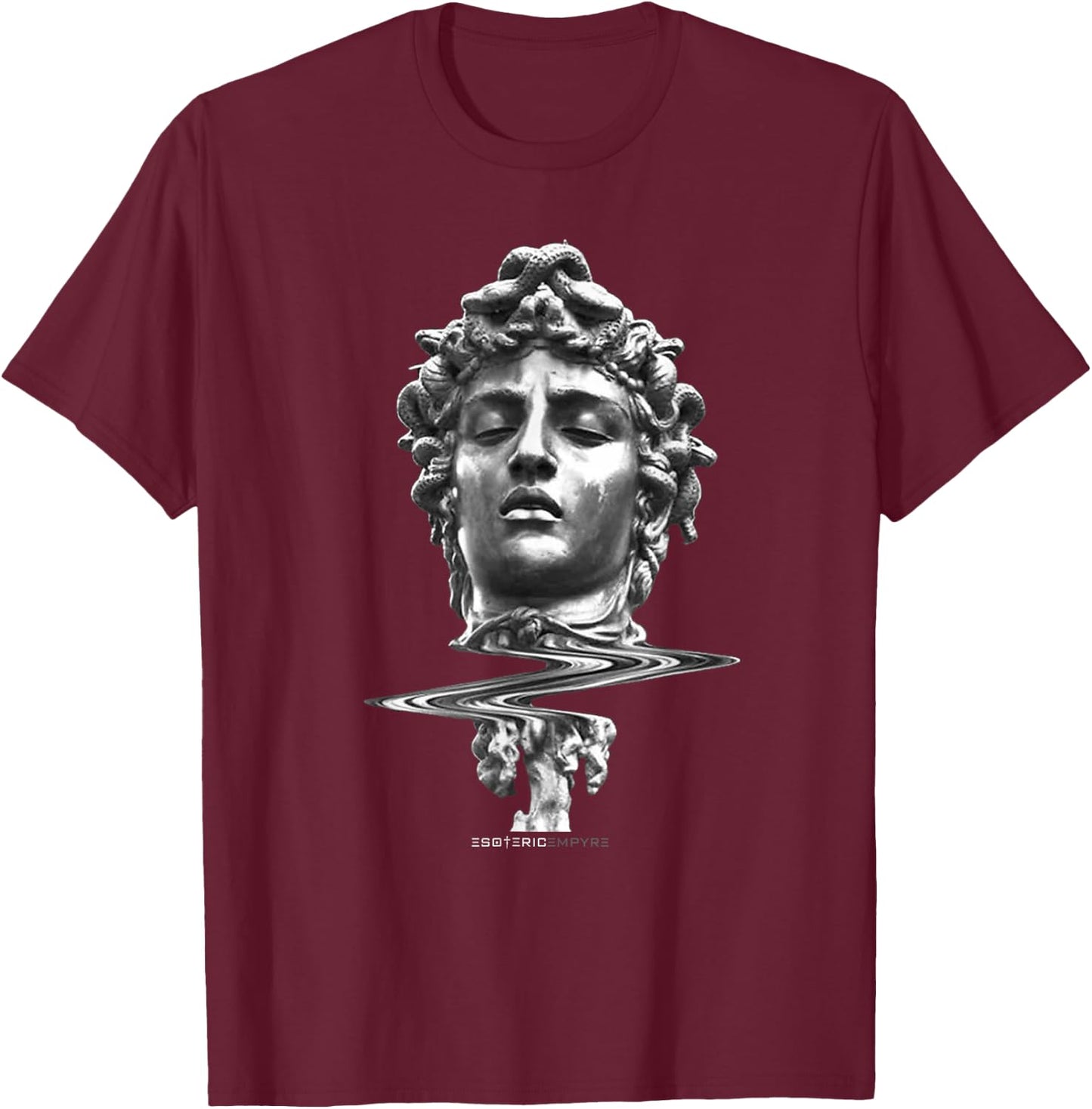 Esoteric Empyre Medusa Greek Mythology - Women's Adults Black Short Sleeve Classic Fit - Small T-Shirt - T-Shirt | Maroon