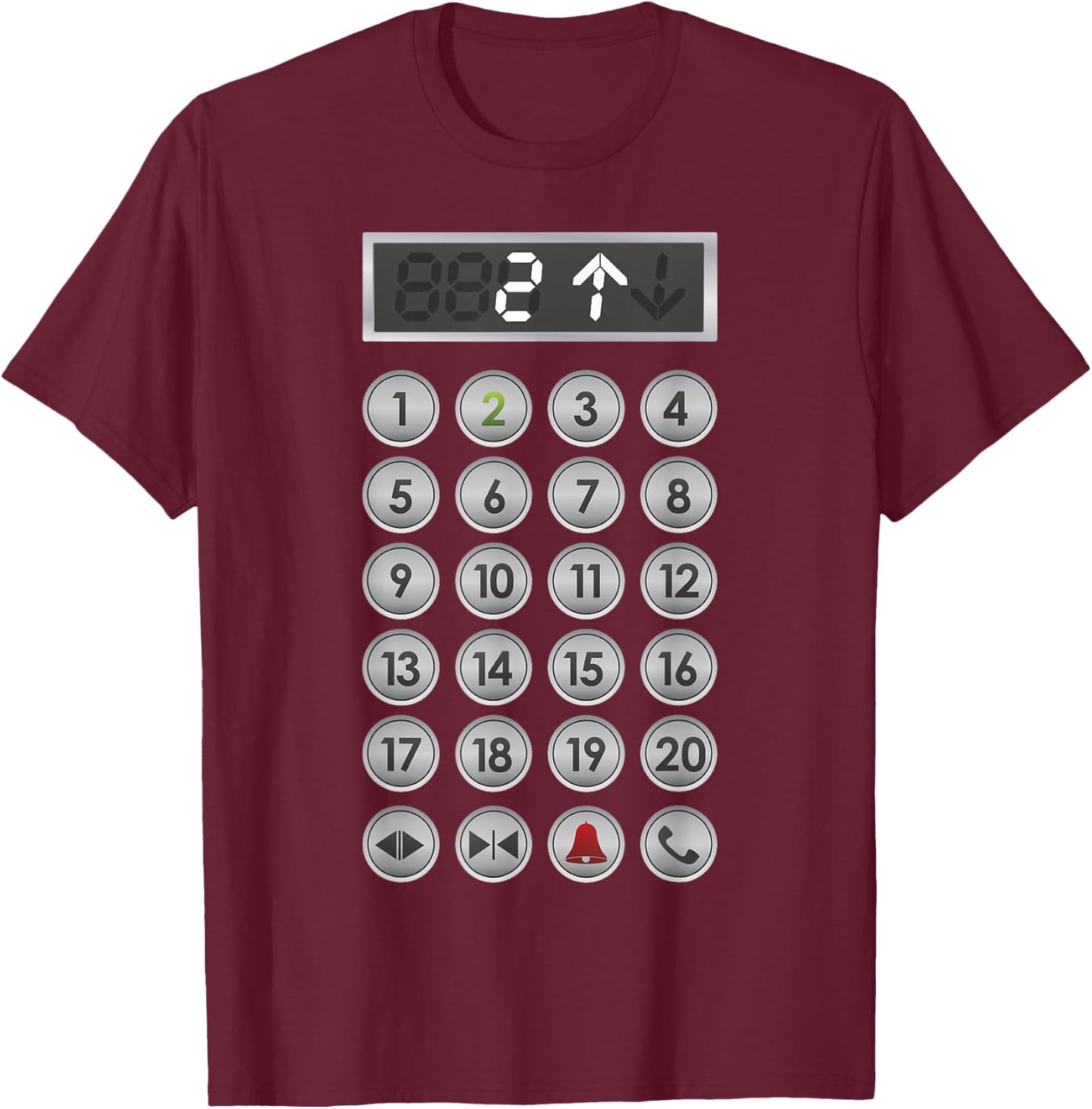 Elevator Buttons Funny Elevator T-Shirt - T-Shirt | Maroon