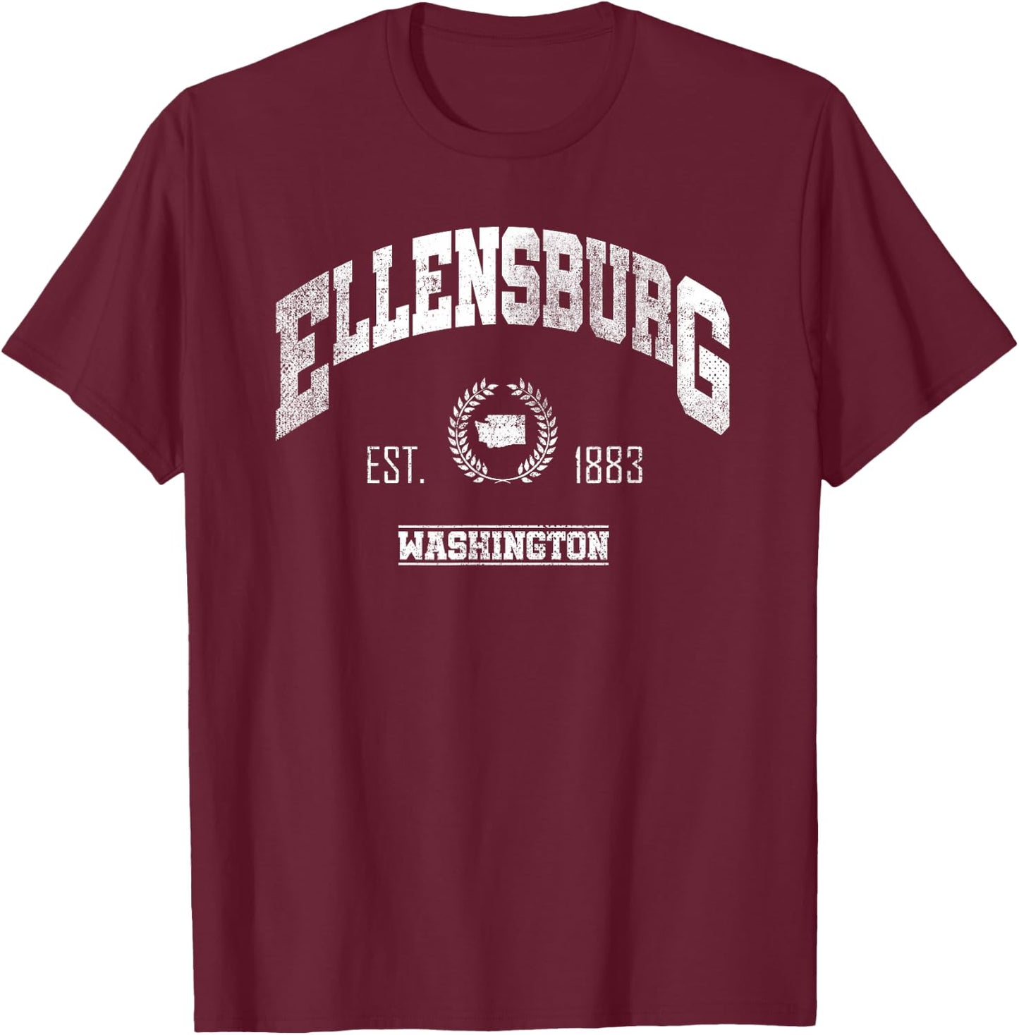 Ellensburg WA | Washington | Vintage Throwback T-Shirt - T-Shirt | Maroon