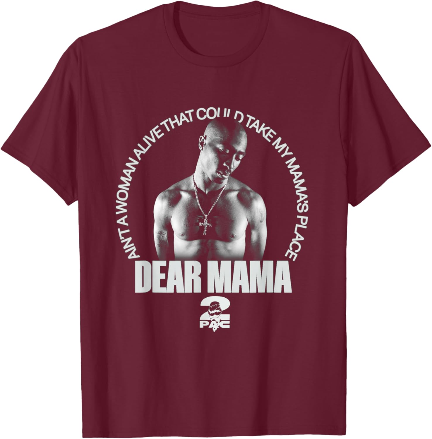 Offizieller Tupac Mama's Place T-Shirt - T-Shirt | Maroon