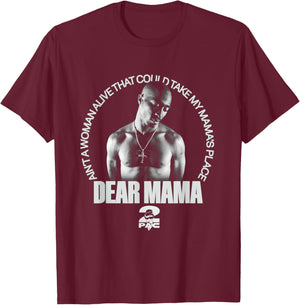 Offizieller Tupac Mama's Place T-Shirt - T-Shirt | Maroon
