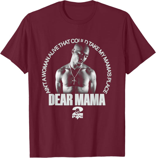 Offizieller Tupac Mama's Place T-Shirt - T-Shirt | Maroon