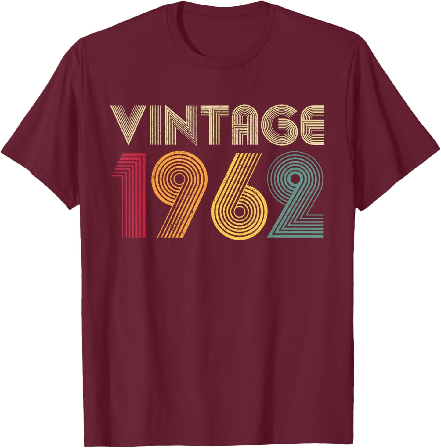 Vintage 1962 64th Birthday Gift 64 Years Old Men Women Retro T-Shirt - T-Shirt | Maroon