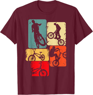 BMX & Freestyler für Kinder & Teenager, , Schwarz, Kurzarm, S (Kleinkind), Klassische Passform, Retro, Sport, Kinder, Weihnachten, Geburtstag T-Shirt - T-Shirt | Maroon