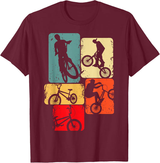 BMX & Freestyler für Kinder & Teenager, , Schwarz, Kurzarm, S (Kleinkind), Klassische Passform, Retro, Sport, Kinder, Weihnachten, Geburtstag T-Shirt - T-Shirt | Maroon
