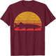Musky Fishing Retro Muskie Fish Silhouette Fisherman T-Shirt - T-Shirt | Maroon
