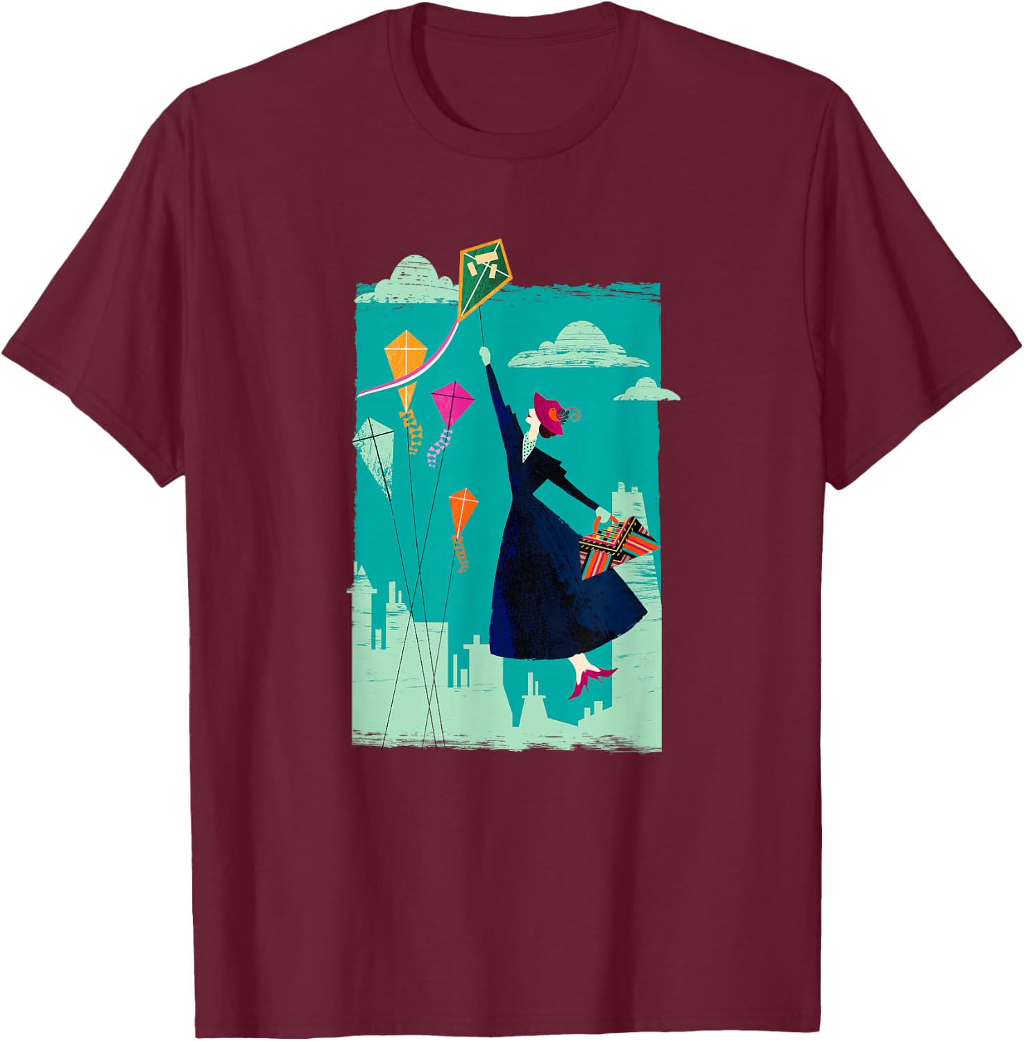 Disney Mary Poppins Returns Kites in The Sky T-Shirt - T-Shirt | Maroon